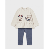 Mayoral Baby Girl Beige and Navy Jumper and Legging Set